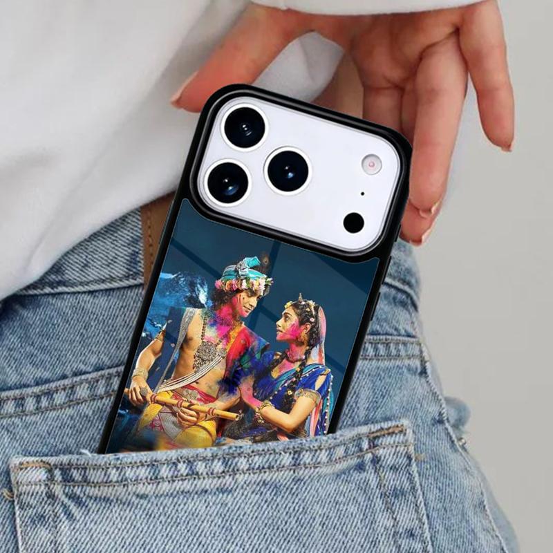 

Lord Krishna Radha Phone Case for iPhone 17ProMax 12 13 14 15 16e 17 Pro Max Plus Air Cover iPhone 13