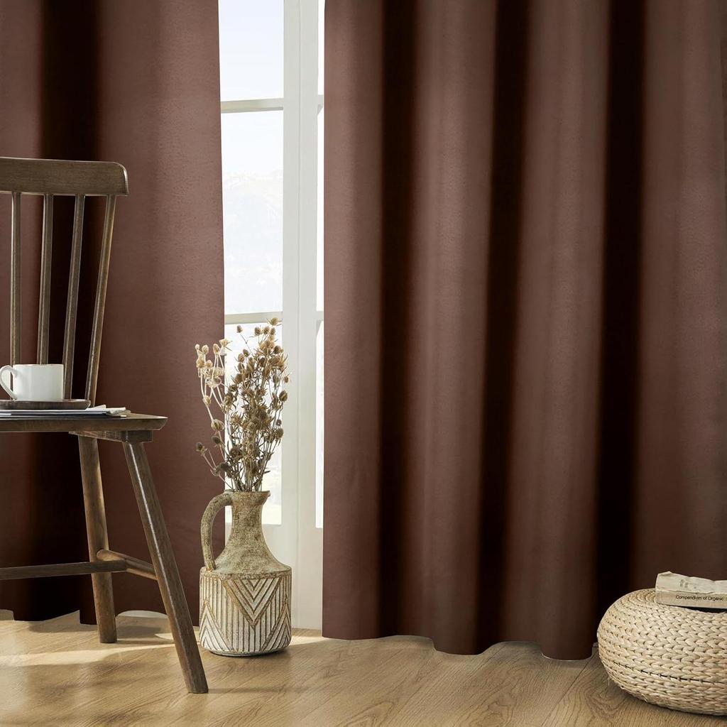 Polyester 100% Blackout Plain Window Curtains|100% Room Darkening| Blackout Window Curtains| 5 Feet |Set of 2| Plain Design |