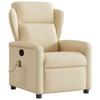 Reclining Massage Armchair, Cream, Fabric Upholstered