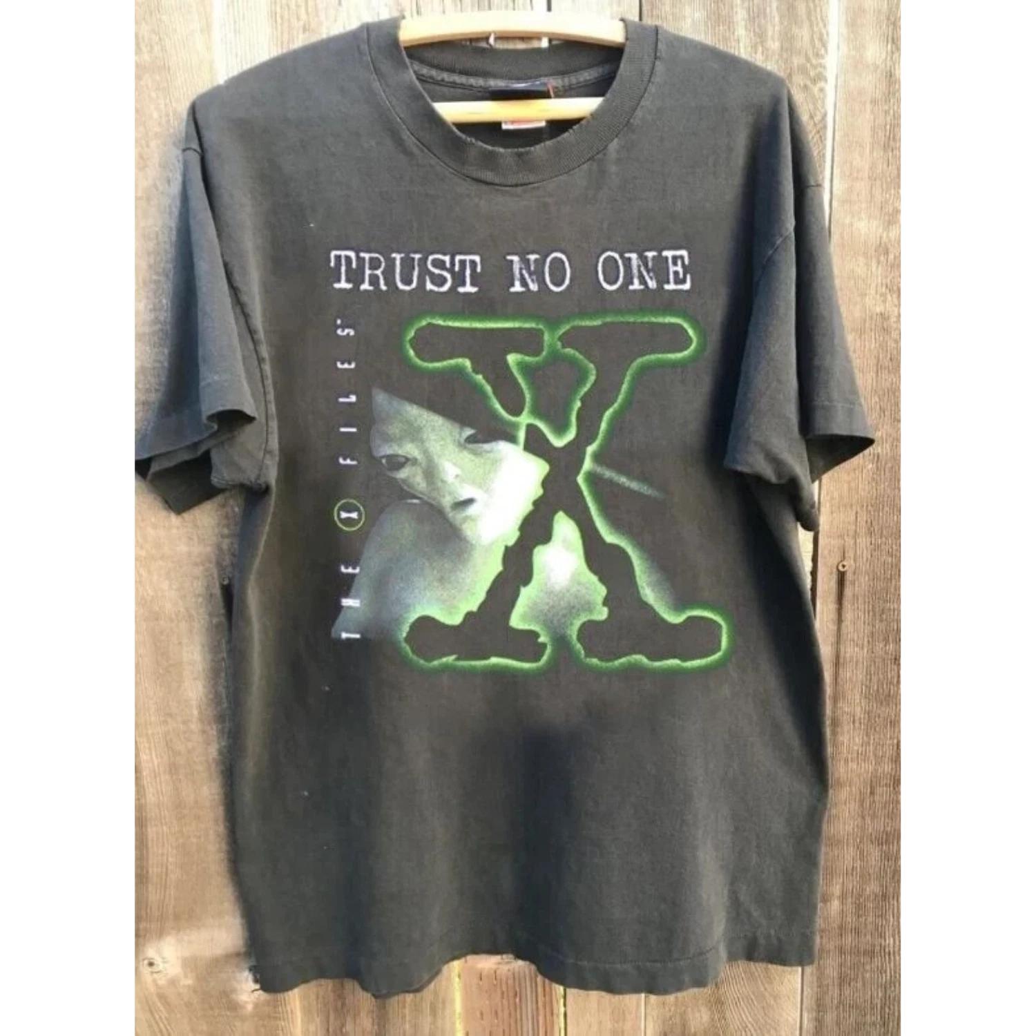NEW APPAREL The X Files Trust No One Short Sleeve T-shirt Men Women Vintage T Shirt  Mens T Shirts 2XL