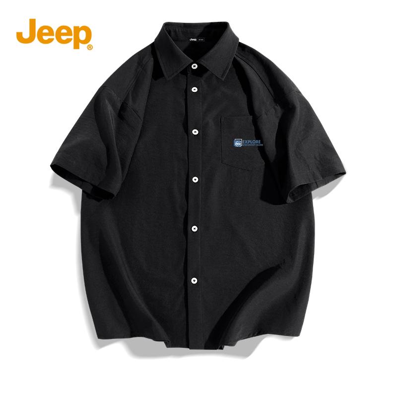 

Мужская деловая рубашка с коротким рукавом JEEP из ледяного шелка M
