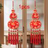 Chinese Style New Year Gourd Hanging Ornament Traditional Good Luck Decorative Bless Gift for Spring Festival Home Entrance Door