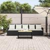VidaXL Garden Sofa with Cushions 5 Seater Black Wicker, Outdoor Sofa, 5 Seater Garden Sofa, Sofa 4104111