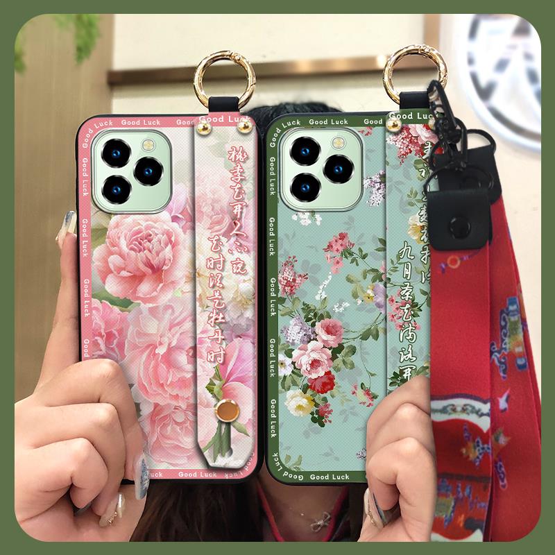 Fashion Elderly lady Phone Case For Oukitel C21 Pro Phone Holder Shockproof Anti-knock Waterproof Wrist Strap Soft case