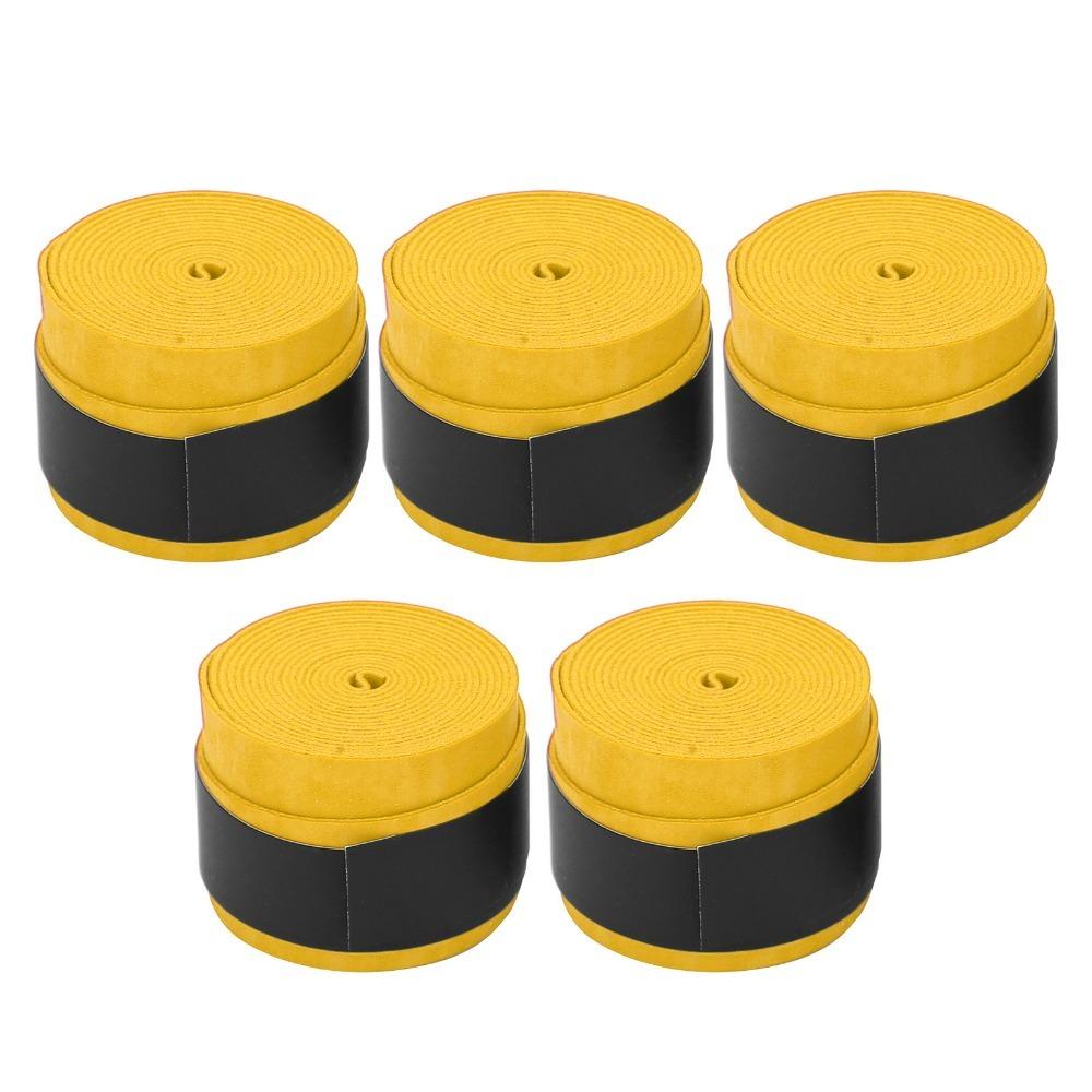 5PCS Non-Sticky Handle Overgrip Breathable Anti-Slip Tennis Overgrips Absorb Sweat Badminton Handle Tape Badminton Rackets жёлтый