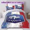 France Football Soccer Pattern Bedding,Quilt Set Quilt Cover Pillowcase Home Birthday Gift (1*duvet Cover+2*pillowcase,without Core)