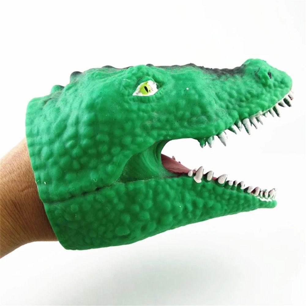 

Dolls Hand Toy Animal Toys Fingers Puppets Animal Head Gloves Shark Dinosaur Shark Hand Puppet темно-зеленого