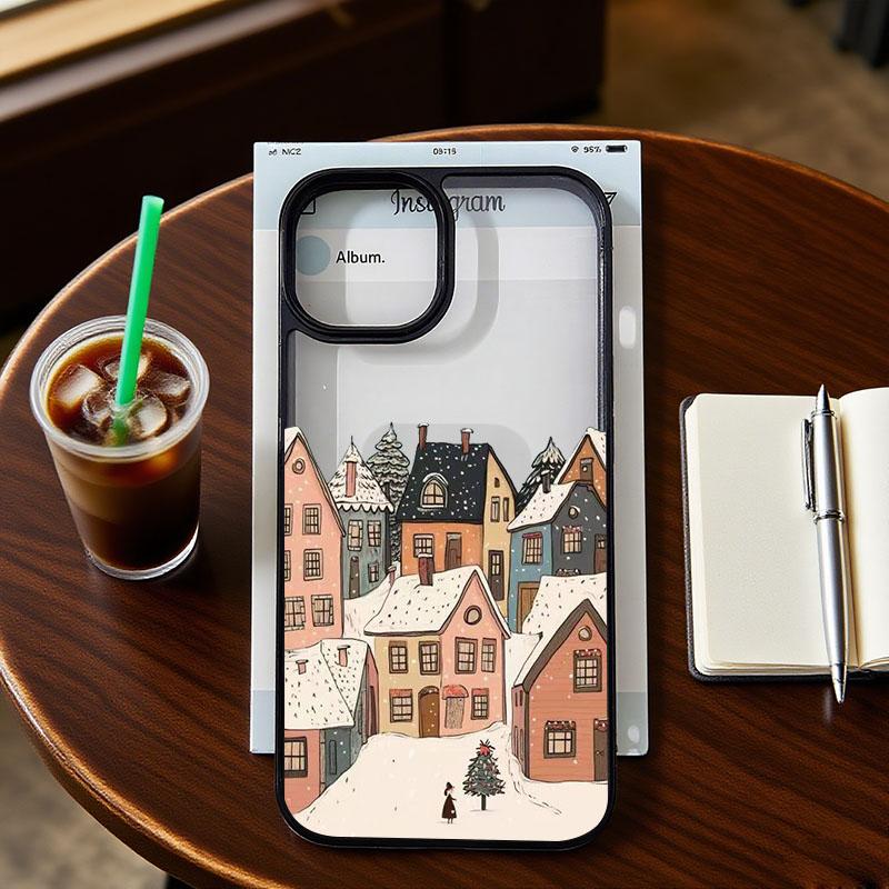 The City Winter Street Snow Scene Winter Phone Case for Iphone 17 Air 17 Pro Max 16 15 14 13 Pro Plus 13 12 Mini XR 7 8 Covers