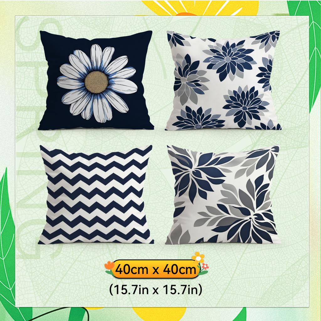 Modern Geometric Flowers Pillowcase Printed Polyester 40/45/50Cm Throw Pillowcover Decorative Sofa Cushion Pillowslip Home Decor