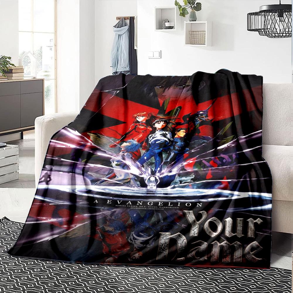 Name Custom Neon Genesis Print Flannel Blanket High Quality Warm Comfortable Cover for All Seasons Perfect for Gifts Home Decor