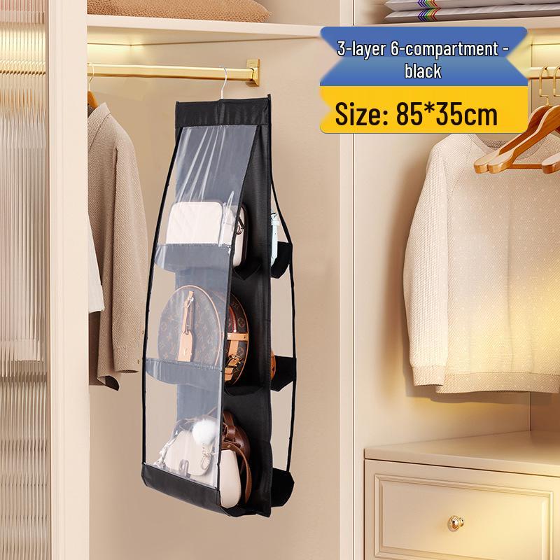Double-Sided Fabric Hanging Bag Organizer - Dustproof Multi-Layer Wardrobe Storage