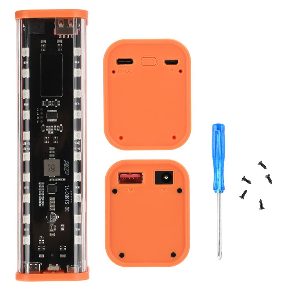 DIY 8pcs*18650 Power Bank Case No-welding Battery Box Mecha Transparent Shell Long Endurance Fast Charging Mobile Power Supply