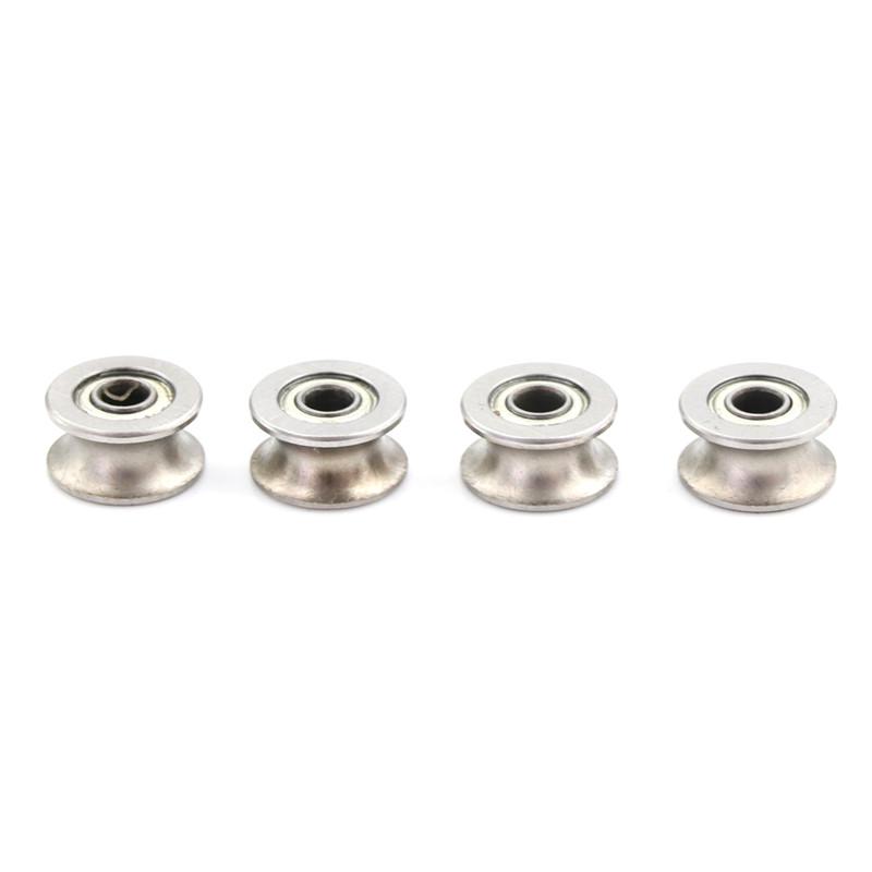 4 Pcs 4*13*7Mm 624Uu Hcs U Groove Guide Pulley Rail Ball Bearings Wheel