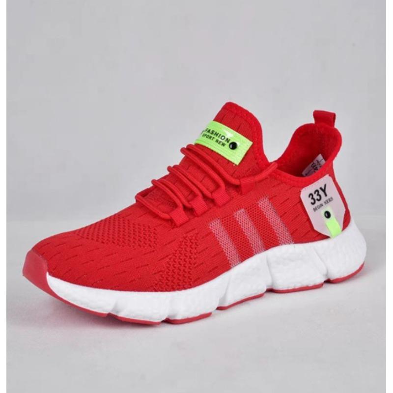 

Обувь мужская обувь больших размеров для бега модная мужская обувь летающая тканая дышащая сетчатая повседневная обувь пара кроссовок попкорн 36 красный
