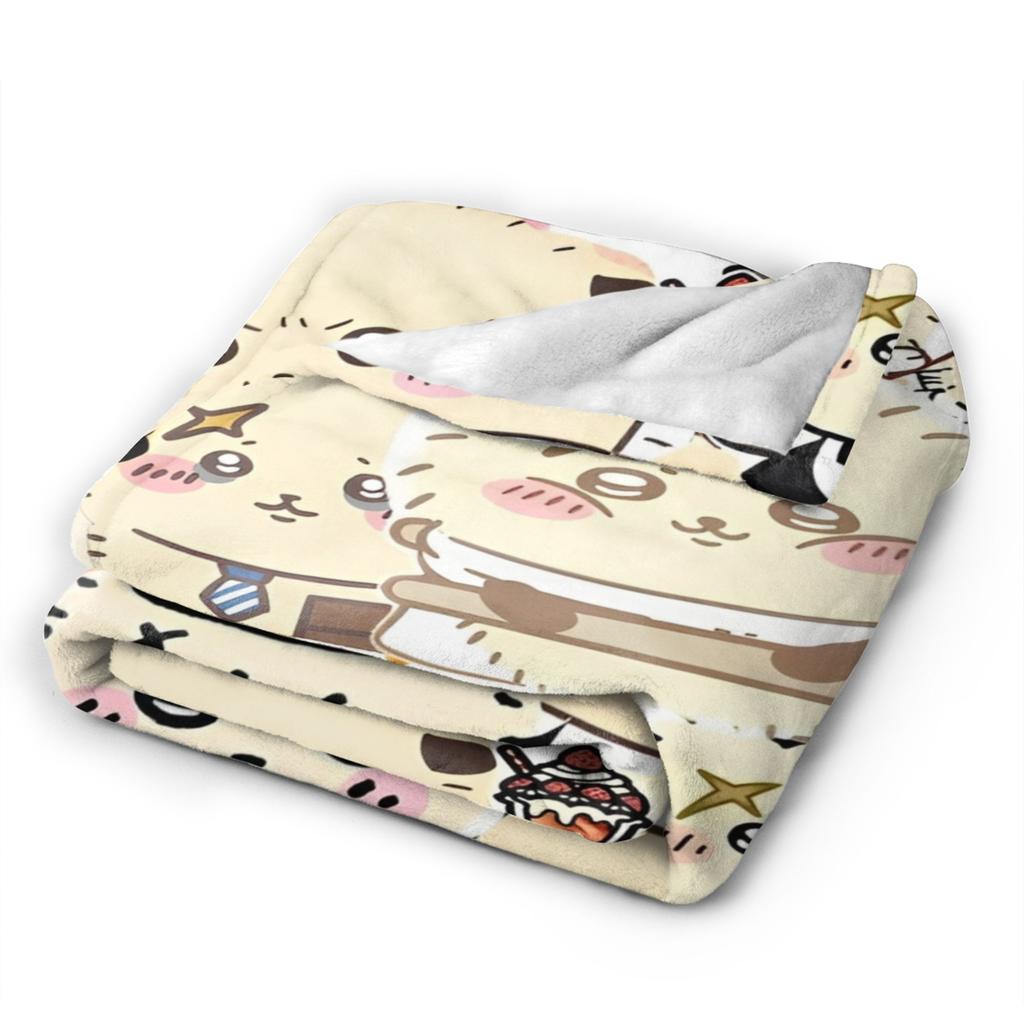 New Rakko Chiikawas cartoon Blankets Lightweight Thin Flannel Relax Throw Blanket Machine Washable