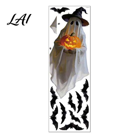 PVC Glass Clings for Bedroom Halloween Ghost Window Stickers Removable Wall Decals Peel And Decorative Stickers Clean Surfaces Stick Self-Adhesive
