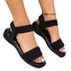 Foreign Trade Large Size Sandals Women's 2025 Summer New Elastic Back Strap Fly Woven Mesh Fish Mouth Casual Flat Sandals