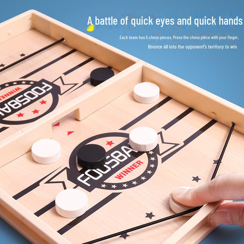 Douyin Bounce Chess: Parent-Child Interactive Wooden Bullet Beads Ejection Toy