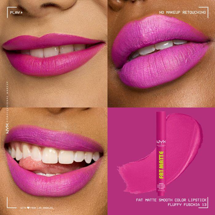 NYX Professional Makeup Fat Matte Creamy Matte Lipstick Fluffy Fuchsia