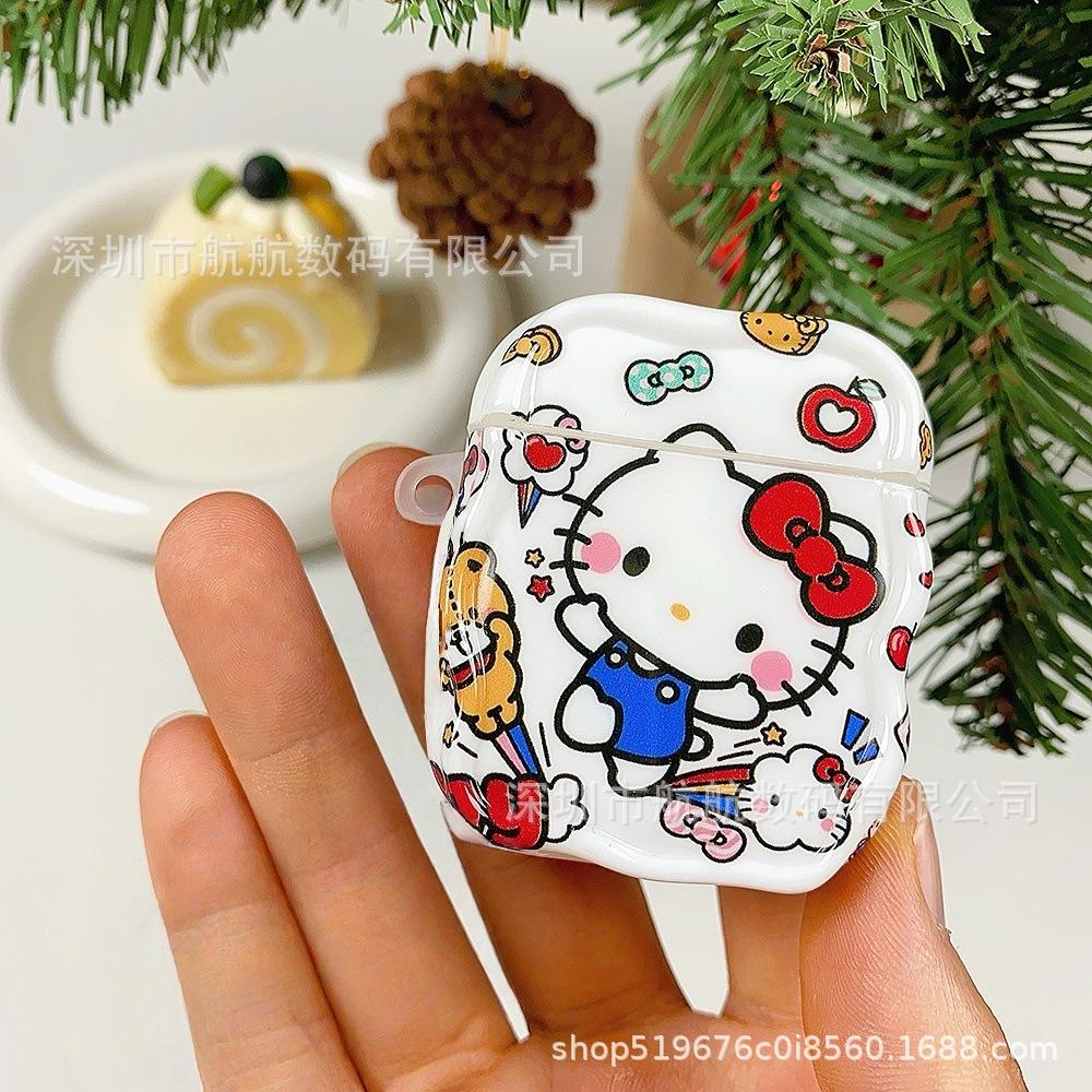Hello Kitty Bear is suitable for Apple AirPods 1 generation Bluetooth headset case noise reduction version protective case AirPods Pro