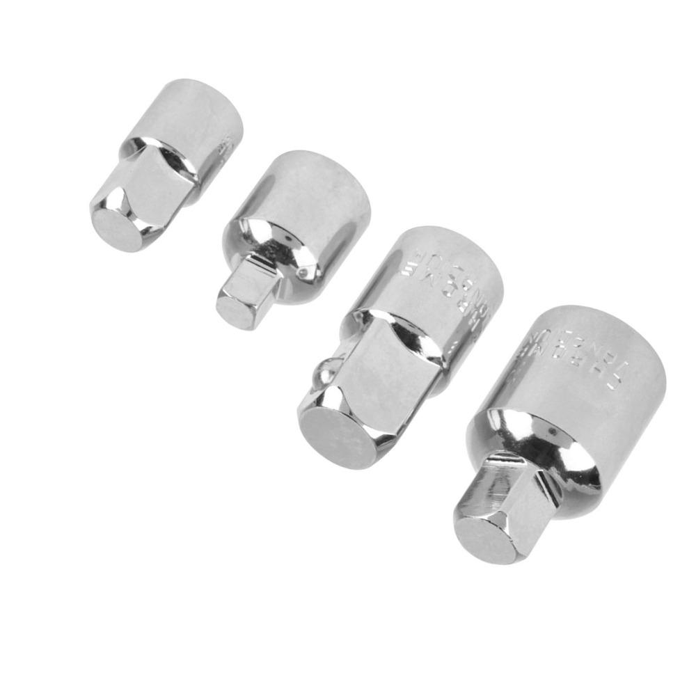 Conversion 1/4" 3/8" 1/2" Drive Adapter Set 4 PCS SAE Reducer Set Full Polished Ratchet Adapter Automotive Maintenance