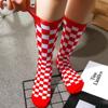 Skateboard Male Female Cotton Middle Tube Socks Women Hosiery Checkered Socks Korean Style Socks