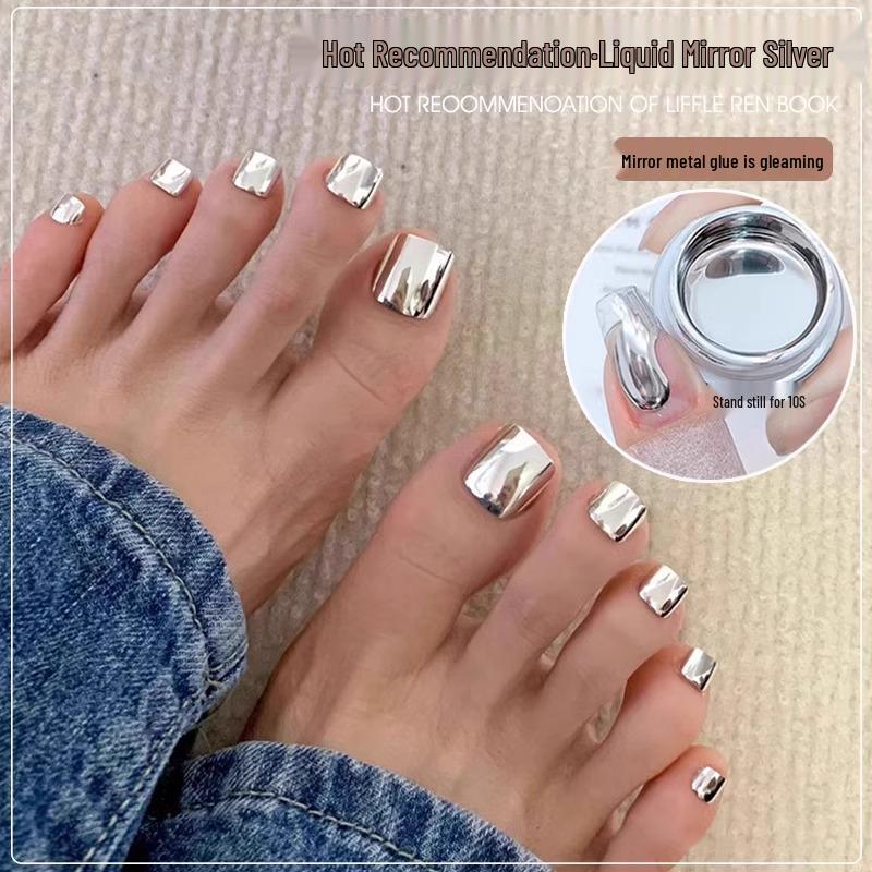 High Brightness Silver Gel Nail Polish: 2024 New Liquid Mirror Magic for Salon-Quality Metallic Nail Art
