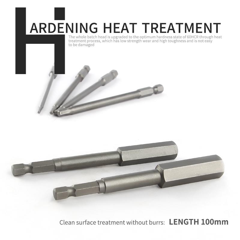 100mm S2 Hexagon Screwdriver Bit Set Magnetic Electric Bit Hex Wind Bit For Power Tools H2 H3 H4 H5 H6 H8 H10 H12 H14