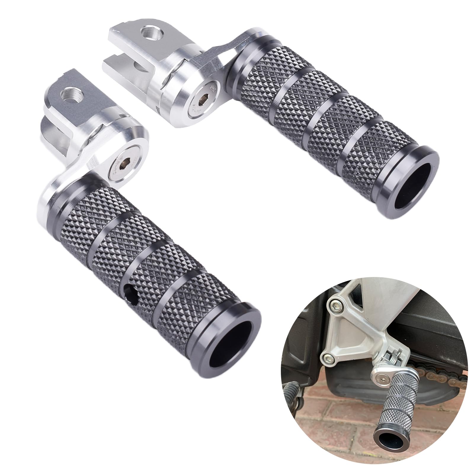 LEDISHUN Передняя подножка для мотоцикла для CB125R/CB250R/CB300R CB400F/CB400 Super Bordeaux NC700S/X/ NC750S/ NC750X (Серый)