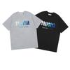 Sommer Nischen Buchstaben Weiß und Blau Handtuch besticktes T-Shirt für Männer und Frauen Paare Locker Lässig Kurze Ärmel ins