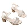 Fashion Women's Sandals 2025 Summer New Fashion Thick Heel Platform Wedding Shoes Ladies Elegant Heeled Sandals Office Casual High Heels