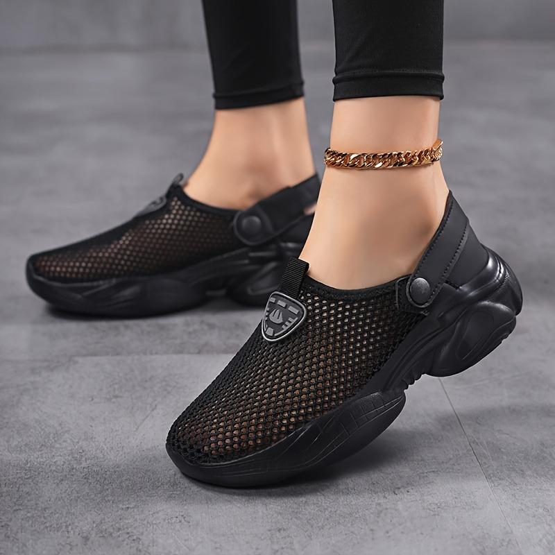 Summer Breathable Mesh Casual Shoes, Thickened Cushioning Design, Round Toe Style, Knit Upper with MD Soft Sole for Lightweight Comfort Wearable