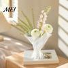 Unieke Glazen Bloemenvazen voor Woonkamer Gedraaide Vaas, 3D Geprinte Onregelmatige Tafeldecoratie, Decoratieve Tuinornamenten Balkon Moderne Vaas Kantoor Thuis