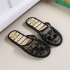 Handmade Beaded Home Slippers Women's Summer Indoor Mesh Wooden Flooring All Season Slippers Flat Heel