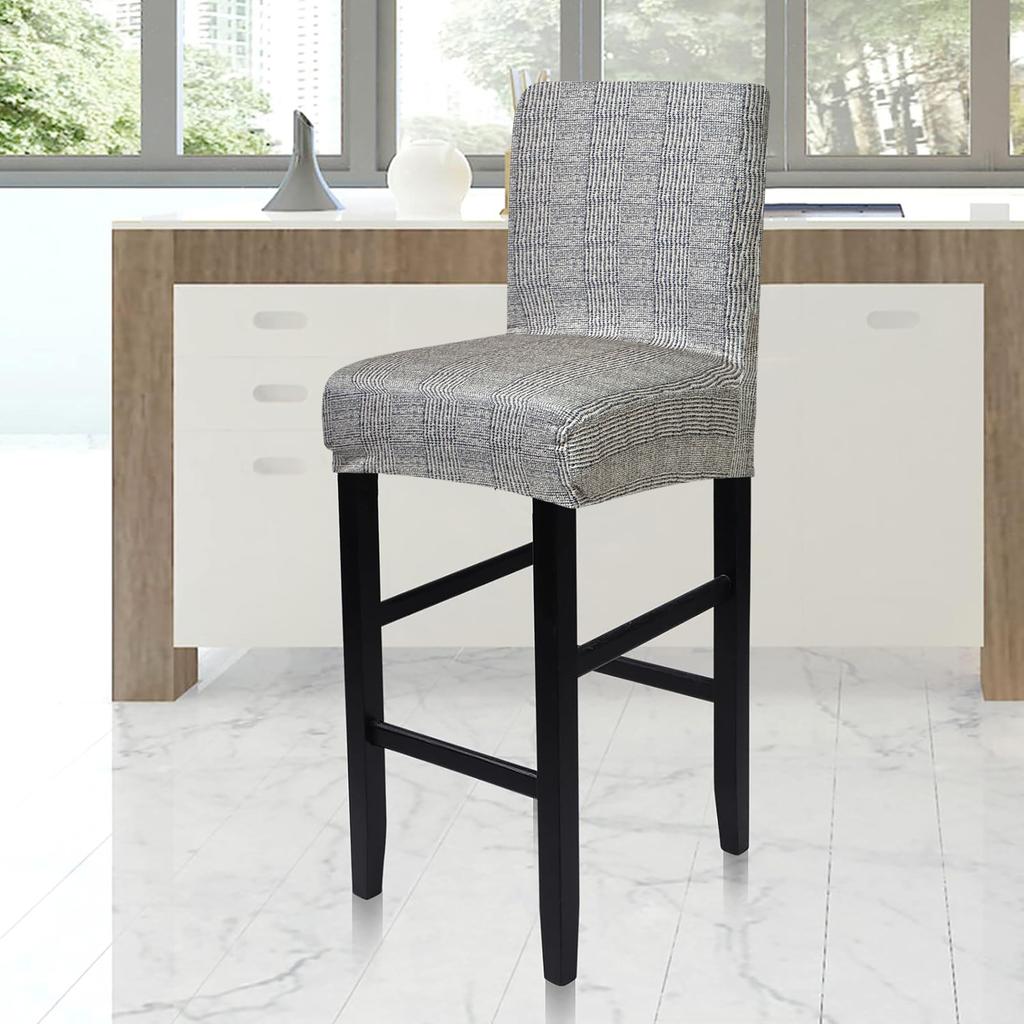 Printed Milk Silk Bar Stool High Chair Cover Elastic Bar Stool Cover Bar Table Hotel Club Low Backrest Cover