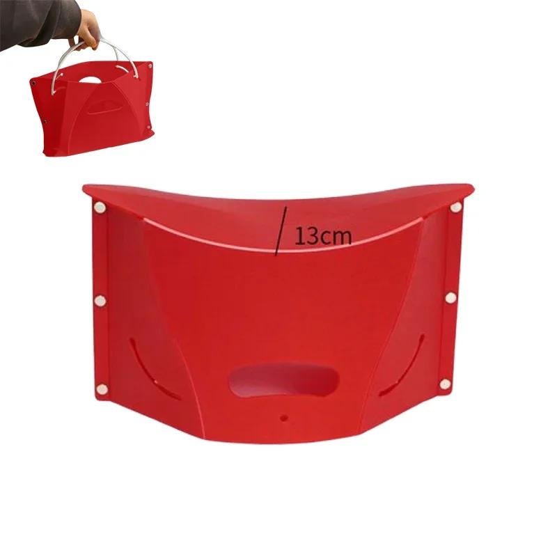 Portable Folding Stool with Handle Storage Bag Toilet Footrest Outdoor Camping Chair Compact Travel Folding Seat for Bathroom