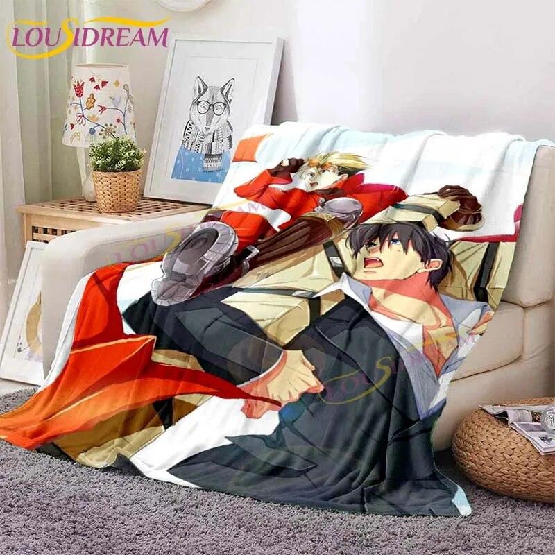 Trigun Flannel Blankets Anime Blankets Vash The Stampede Throw Blanket for Sofa Livingroom Hiking Picnic Blanket Vintage Gift