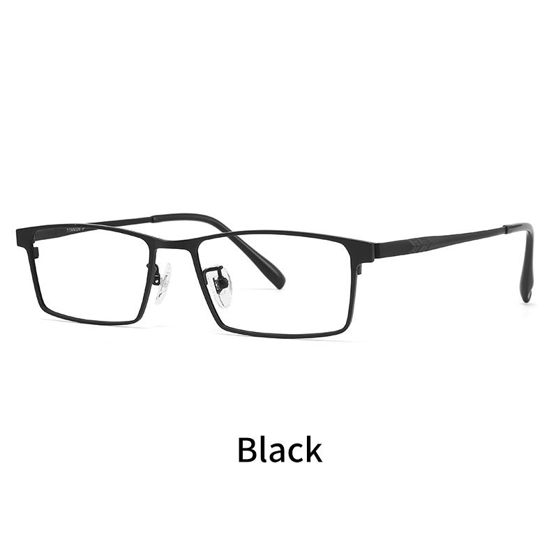 

MOMOJA 2025 модные мужские очки из чистого титана квадратная узкая оправа для очков мужские повседневные очки по рецепту 69853 CHINA чёрный