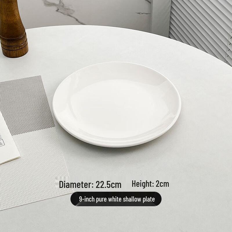 Morona Nordic White Ceramic 9-inch Round Dinner Plate