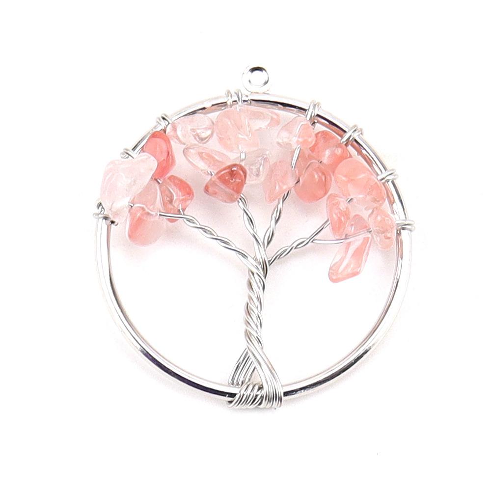 3Cm Tree Of Life Pendant Natural Crystal Gravel Fortune Tree Necklace Accessories N114