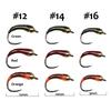 Bimoo 6pcs size 12 14 16 Barbless Hook Brass Bead Head Peacock Herl Nymph Quill Perdigone Fishing Flies Trout Fishing Lure Bait