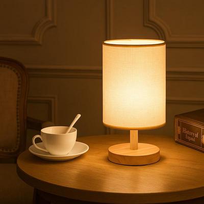 Lámpara de mesa de noche moderna de madera Datouren