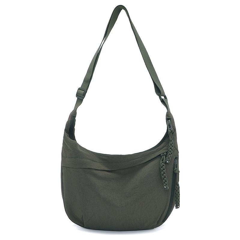 2024 Japanese Minimalist Large Capacity Crossbody Bag for Women - Versatile Student & Shoulder Canvas Dumpling Bag