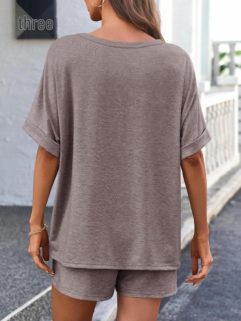 Hot Selling 2026 Summer Casual Set: Super Large Short Sleeve T-shirt & Drawstring Shorts Sportswear