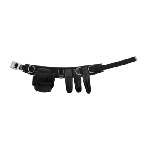 Jefcom WSG Series Waist Tool Set, Curved Type (Waist Belt), Belt, High Pouch, Tool Holder, and Belt Hook, WSG-R96-2BK