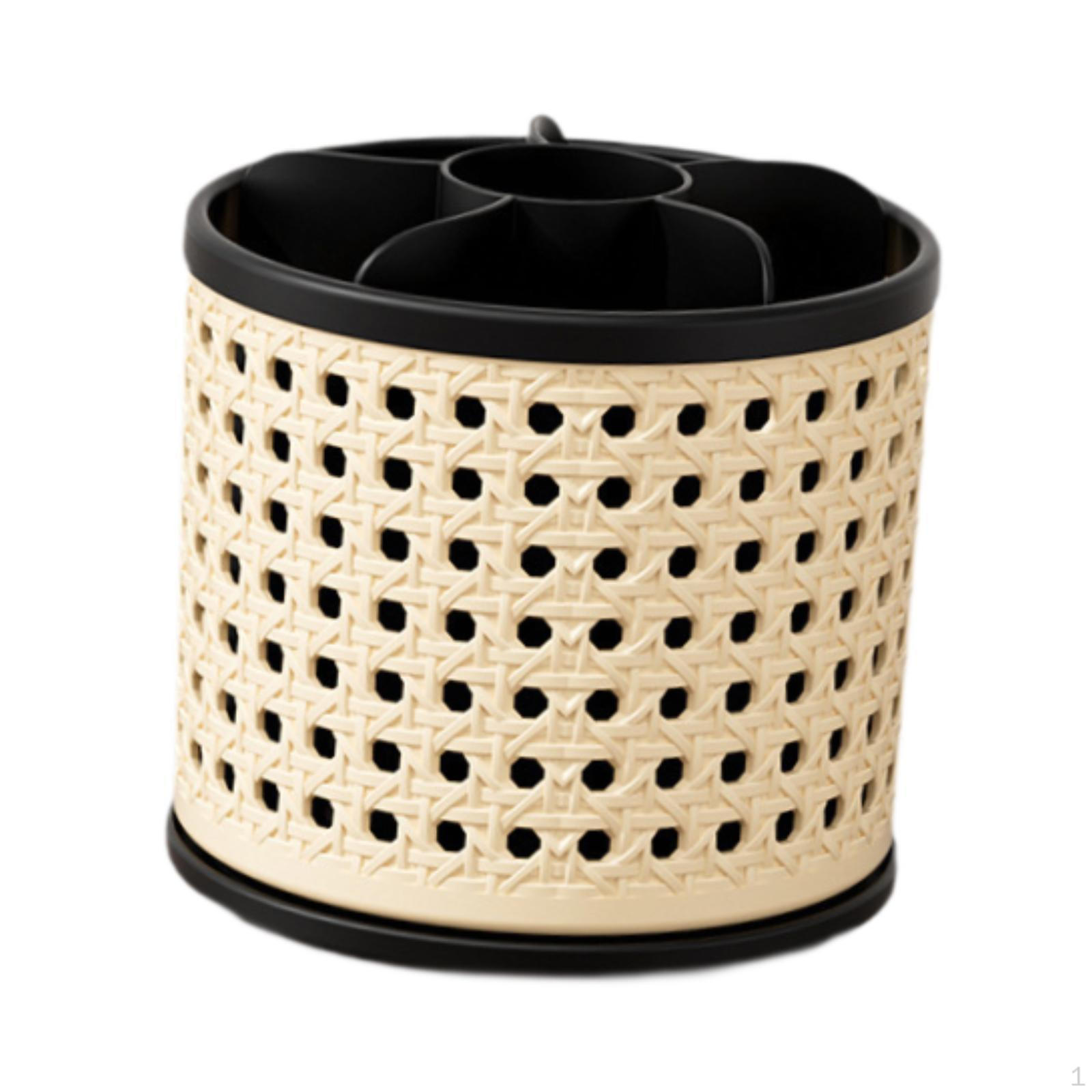 

Desktop Stationary Organizer Makeup Brush Holder 360° Rotating Pen Pencils Organization for чёрный