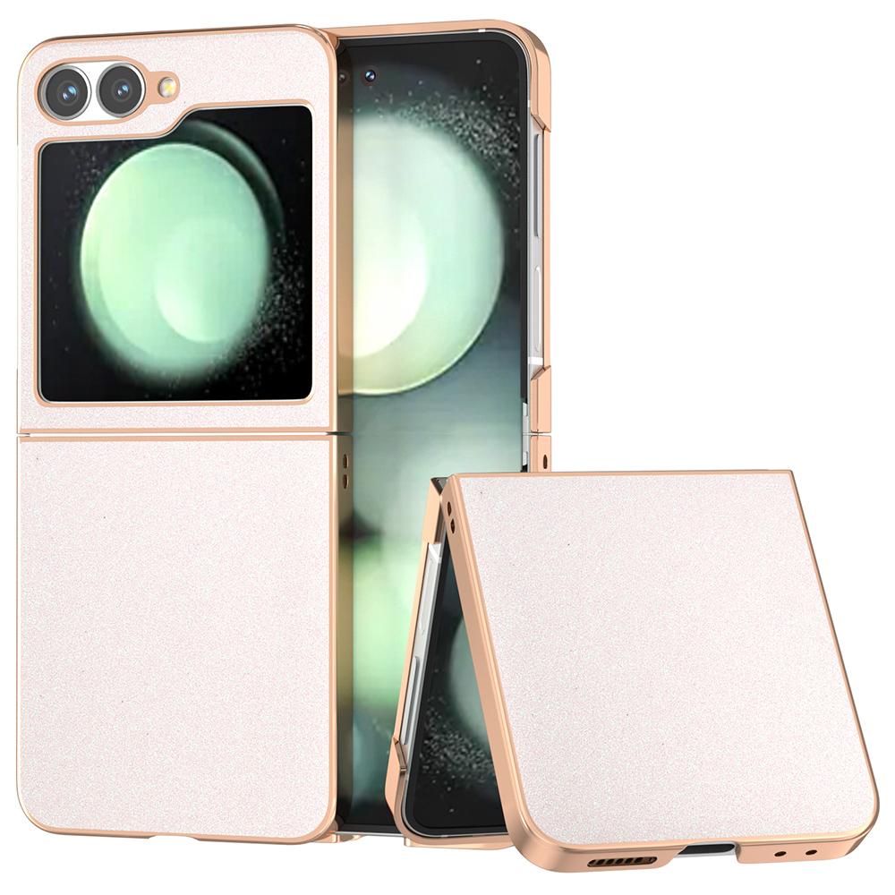 For Samsung Galaxy Z Flip7 FE 5G/Z Flip6 5G Case Electroplating Phone Cover Glitter Surface Design PU+TPU Protective Case