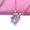 Exquisite Russian 585 Purple Gold Ins Temperament Exquisite And Delicate Shiny Bull Head Zircon Plated Rose Gold Necklace Women
