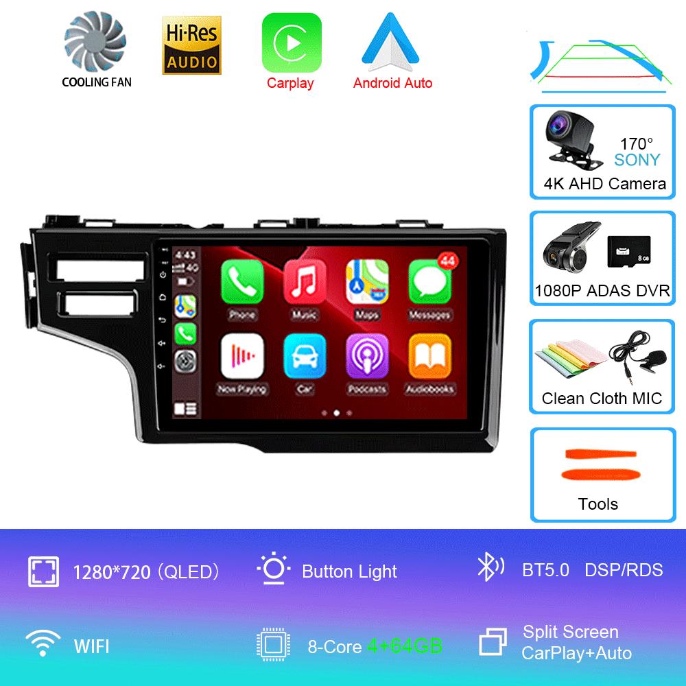 Car Radio Android 14 Carplay Auto Multimedia Player For Honda Fit Jazz 2014 2015 2016 2017 Autoradio GPS Stereo 2din Head Unit