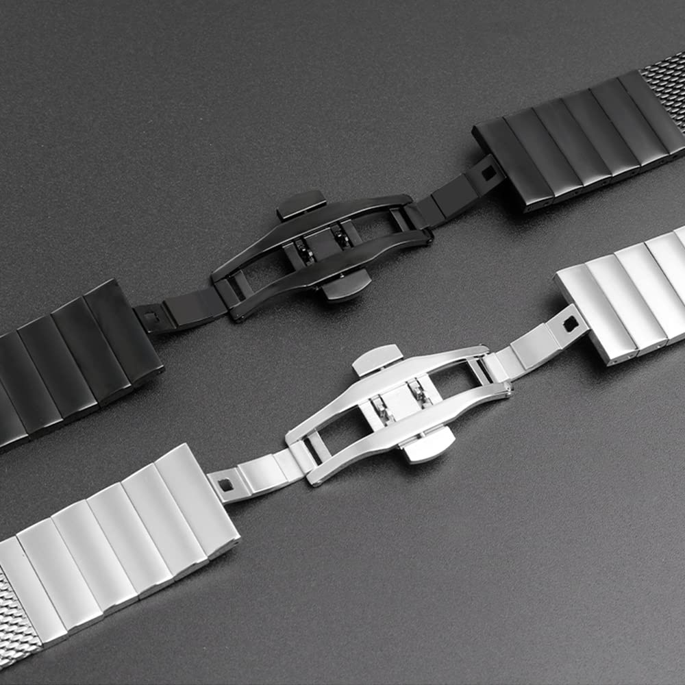 ZHUOLEI Replacement Watch Strap for Stainless Steel Mesh Milanese Band Swatch, 19mm, 20mm, 21mm,